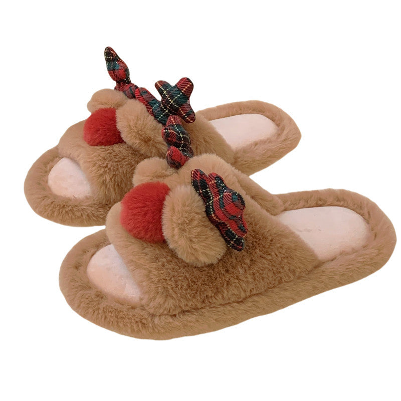 Women’s Cute Cartoon Fluffy Cotton Slippers – Cozy Indoor Autumn Home Slippers