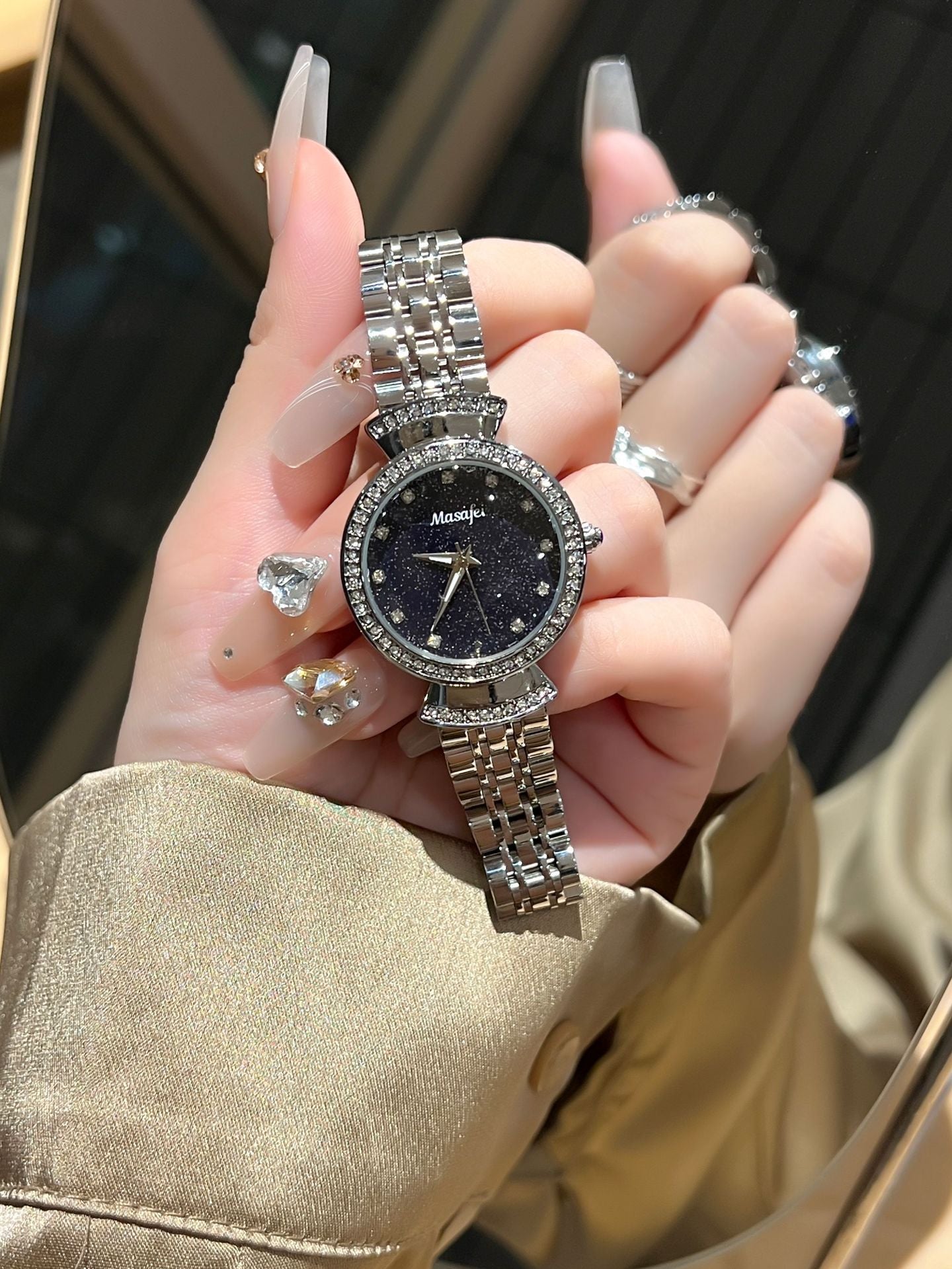 Starry Sky Fritillary Marble Women’s Watch – Elegant Timepiece