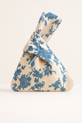 Grab-N-Go Linen Wristlet Hand Bag – Blue Flowers