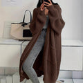 Long Knitted Sweater Coat – Loose Long-Sleeve Cardigan