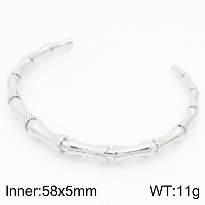 Titanium Steel Bamboo Bracelet for Women