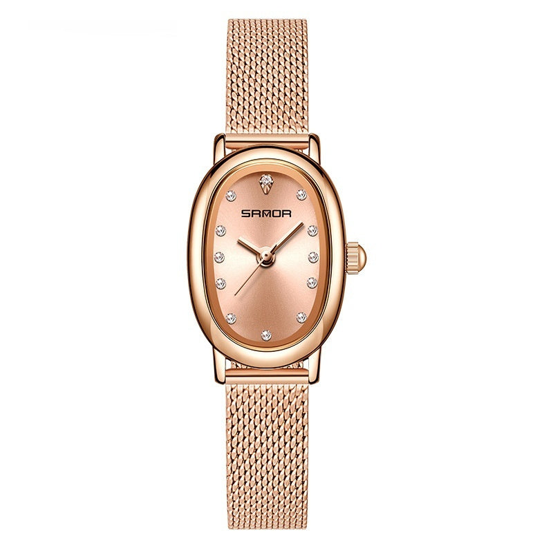 Women's Quartz Watch | Leather & Steel Strap Waterproof Timepiece