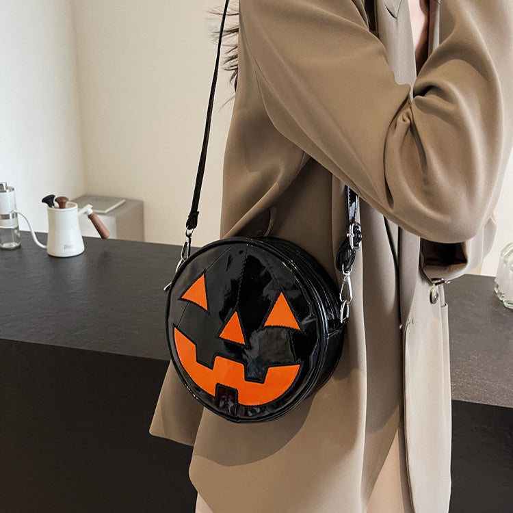 Halloween Pumpkin Crossbody Bag | Cute Round Shoulder Messenger Bag for Women & Girls