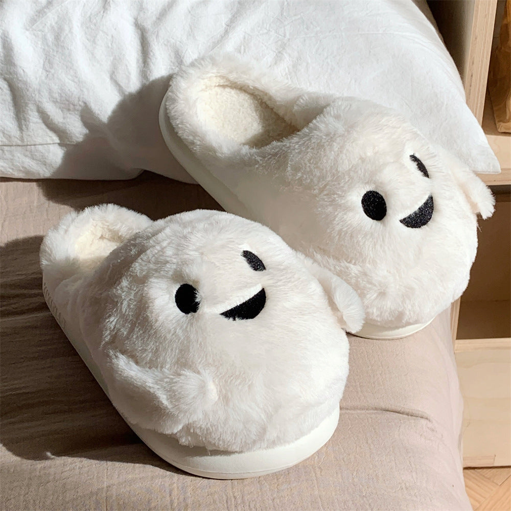 Couple Halloween Ghost Slippers | Cute Cotton Indoor Warm House Shoes