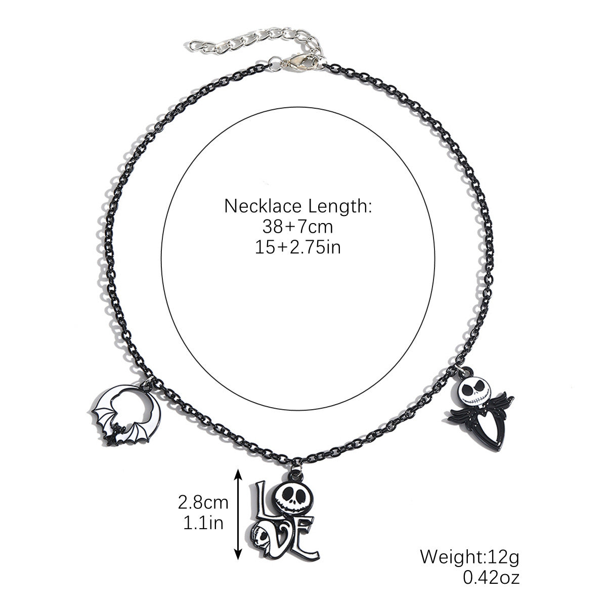 Halloween Necklace – Bat, Ghost, Skull, Pumpkin & Spider Pendant Accessories