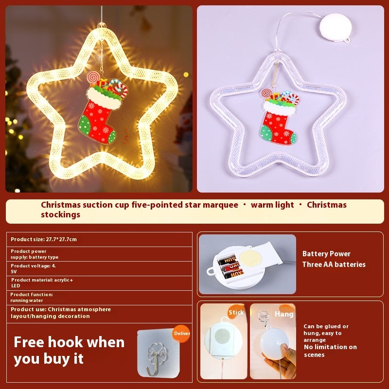 LED Christmas Star Pendant Light | Window & Door Holiday Decoration