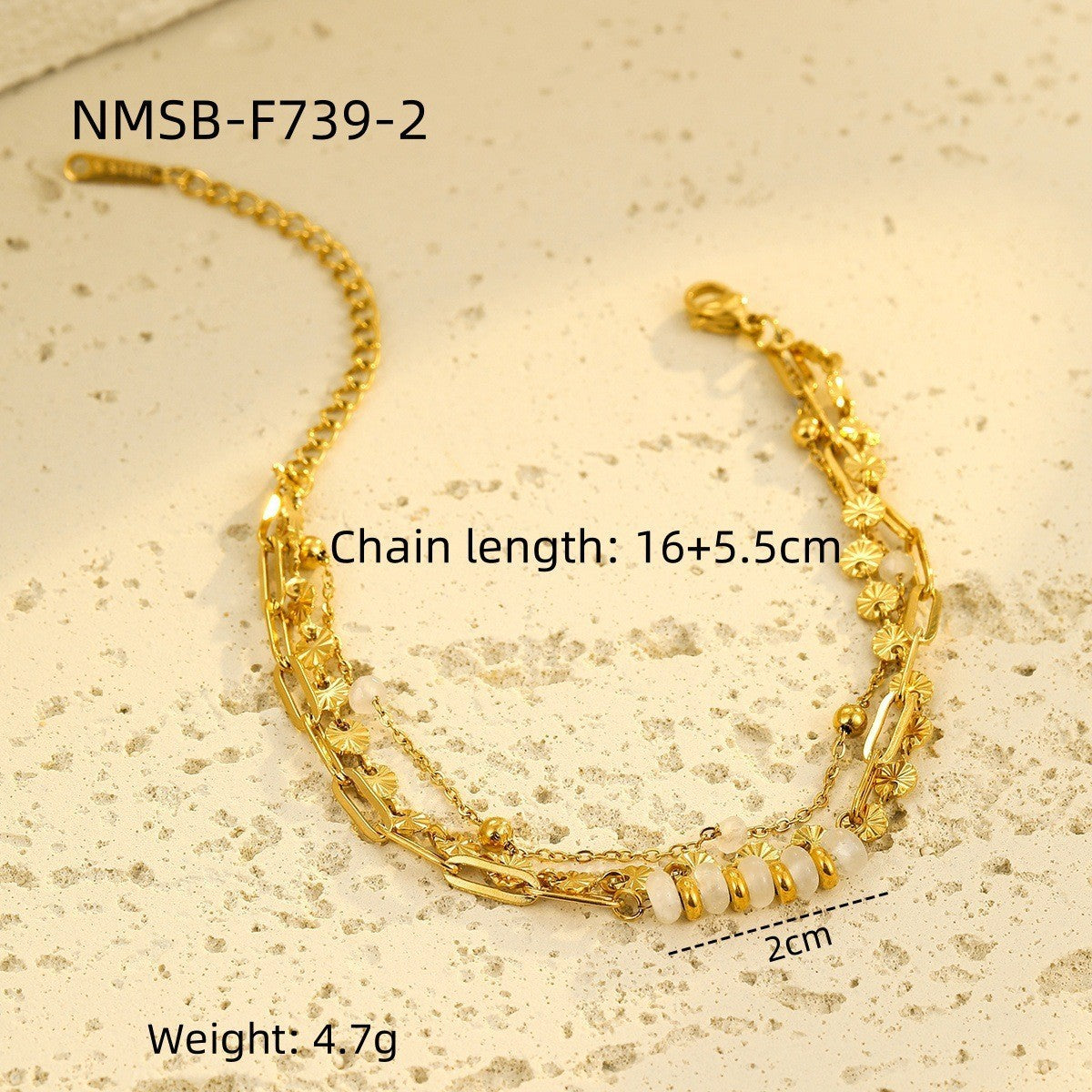 Natural Stone Freshwater Pearl Stainless Steel Bracelet
