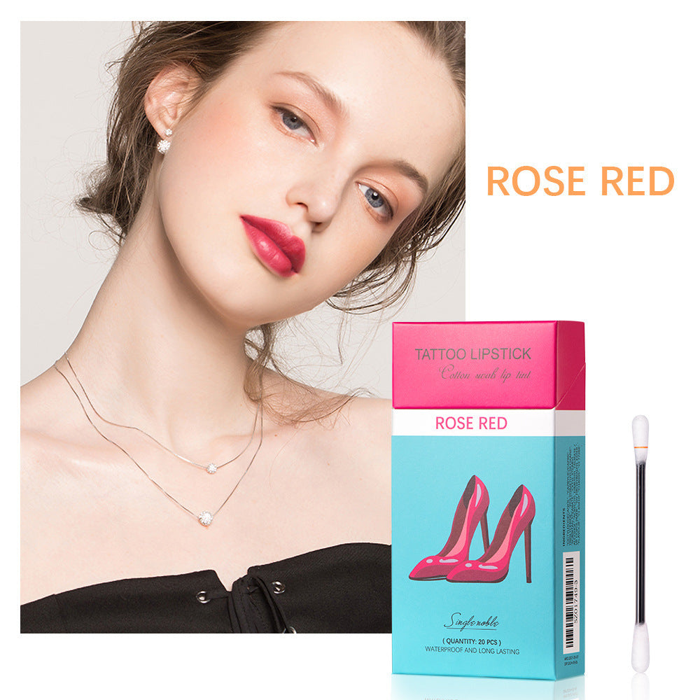 20 Pcs Cotton Swab Lipstick Set – Portable Waterproof Long-Lasting Liquid Lipsticks