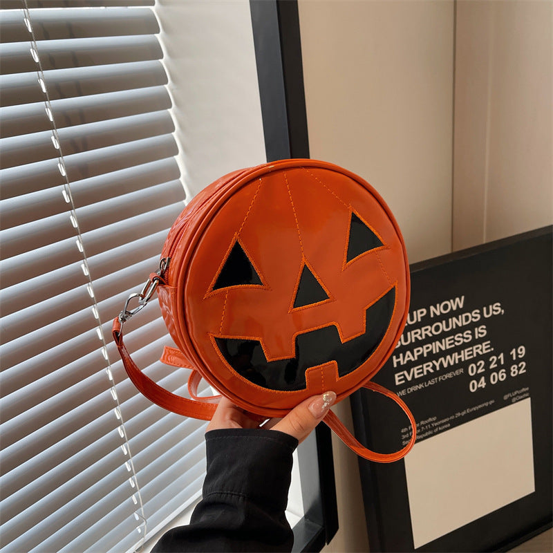 Halloween Pumpkin Crossbody Bag | Cute Round Shoulder Messenger Bag for Women & Girls