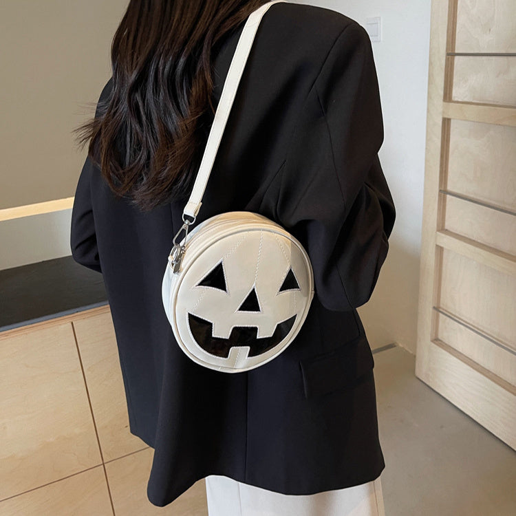 Halloween Pumpkin Crossbody Bag | Cute Round Shoulder Messenger Bag for Women & Girls
