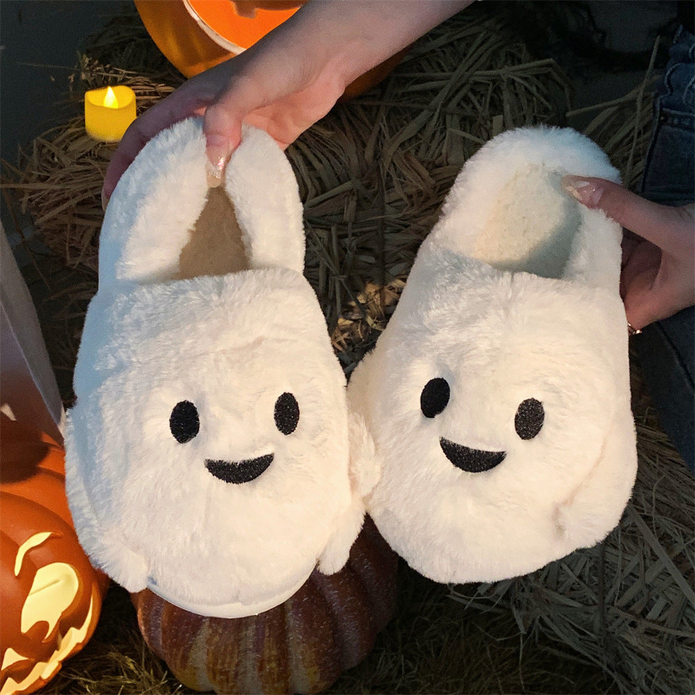Couple Halloween Ghost Slippers | Cute Cotton Indoor Warm House Shoes
