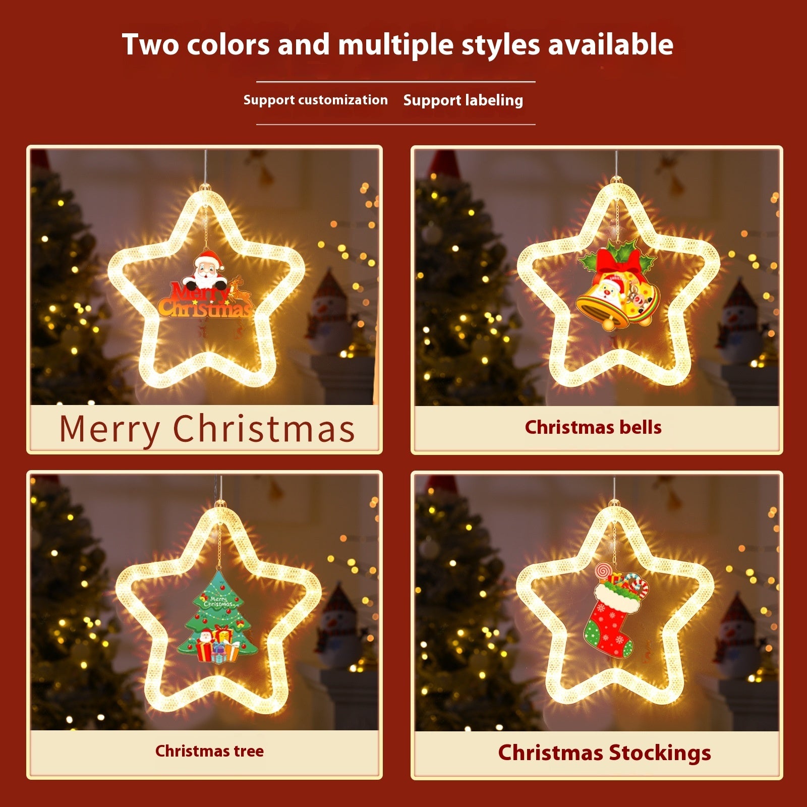 LED Christmas Star Pendant Light | Window & Door Holiday Decoration