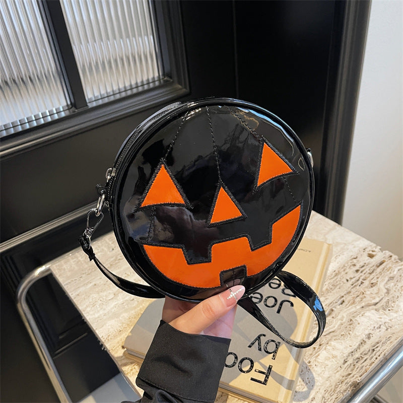 Halloween Pumpkin Crossbody Bag | Cute Round Shoulder Messenger Bag for Women & Girls