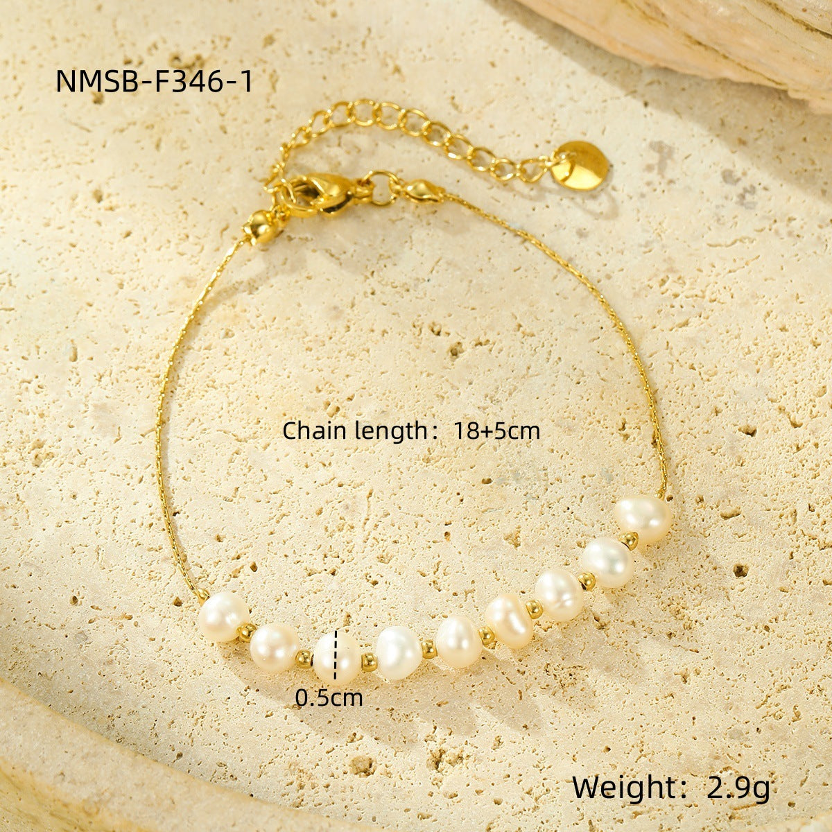 Natural Stone Freshwater Pearl Stainless Steel Bracelet