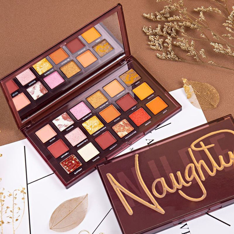 18-Color Makeup Eye Shadow Palette | Matte & Shimmer Bead Shades