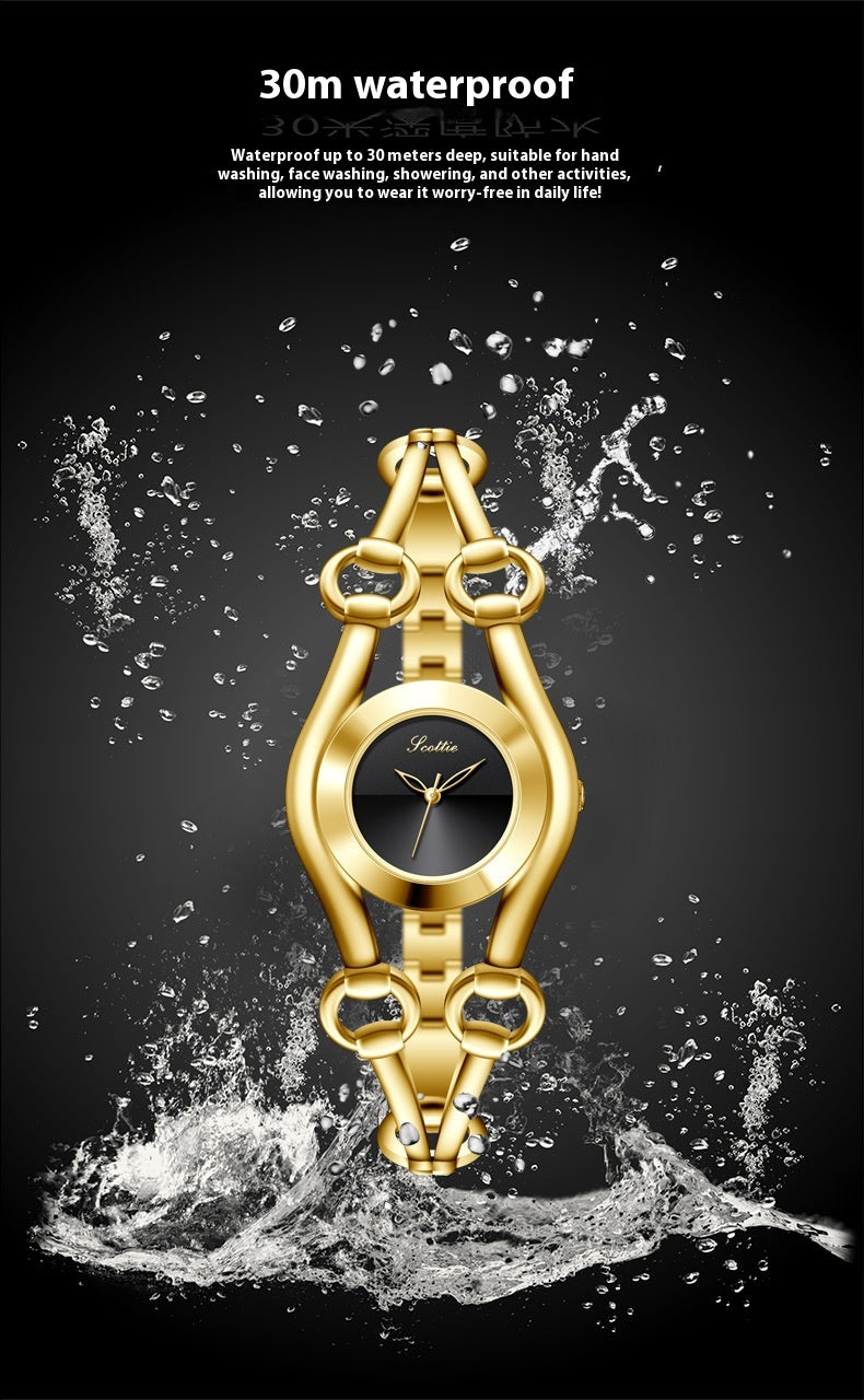 Casual and Versatile Women's Watch with Niche Hollow Design