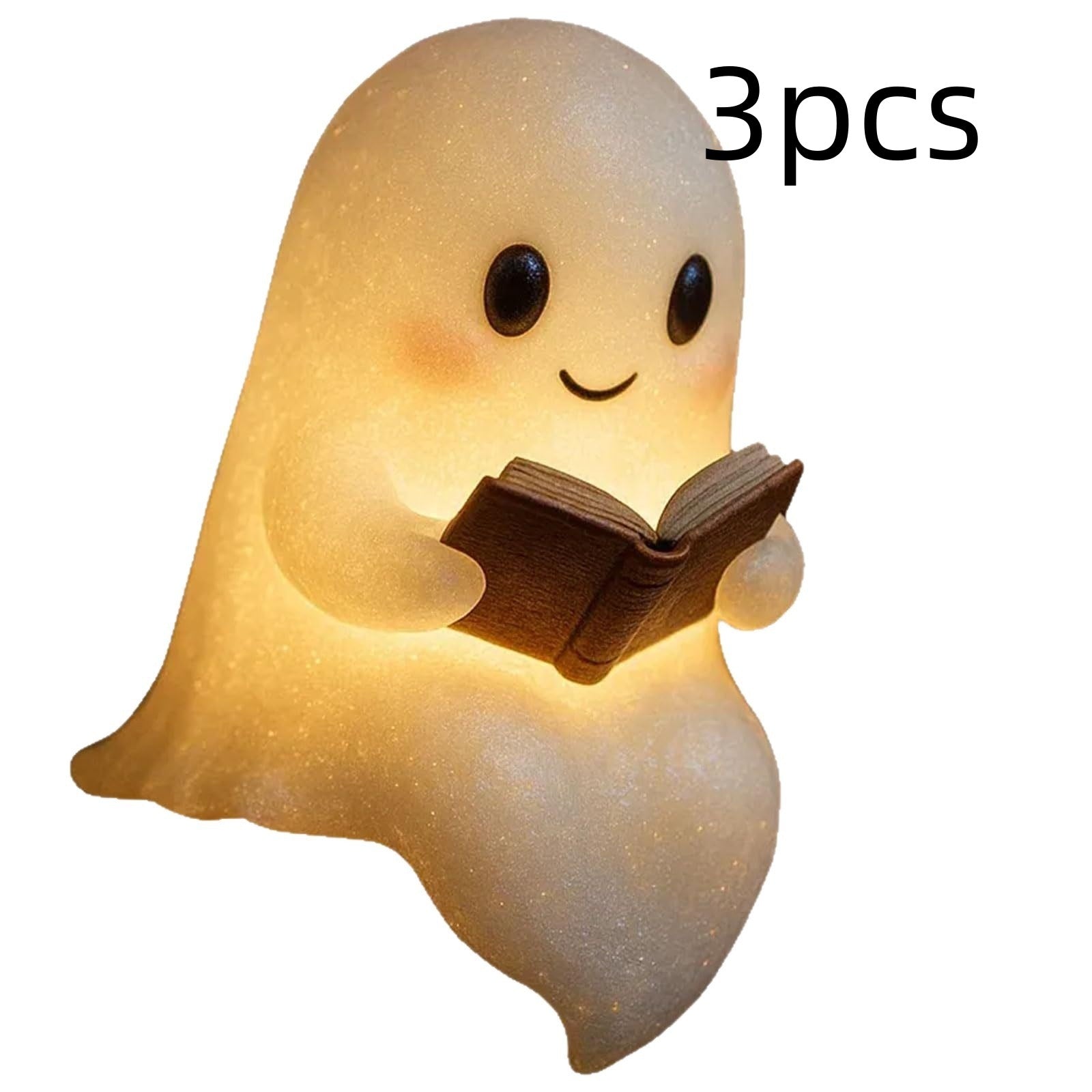 Cute LED Ghost Night Light | Warm Bedside Lamp for Kids & Halloween Decor