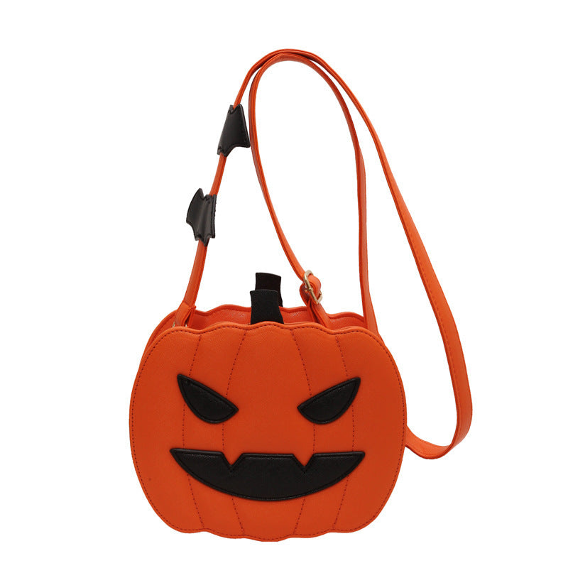 Halloween Pumpkin Crossbody Bag | Funny Cartoon Bat Shoulder Bag for Women