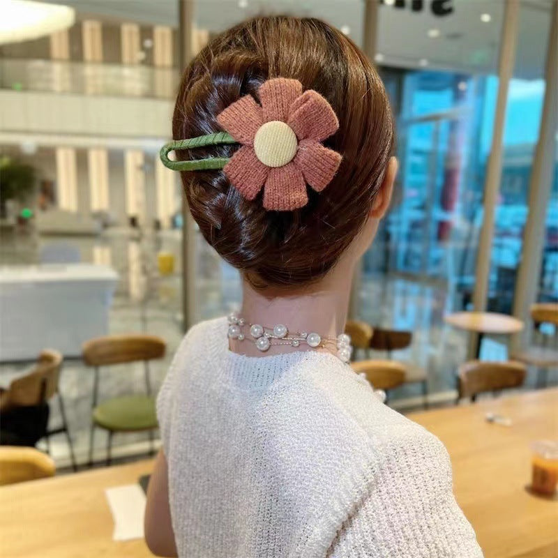 Large Cloth Flower Hairpin | High-end Mori Hair Clip for Back Hair Styling