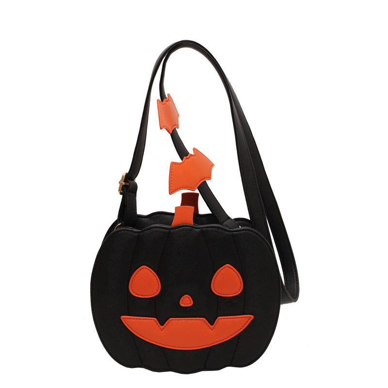 Halloween Pumpkin Crossbody Bag | Funny Cartoon Bat Shoulder Bag for Women