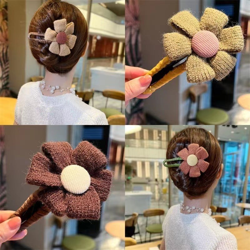 Large Cloth Flower Hairpin | High-end Mori Hair Clip for Back Hair Styling