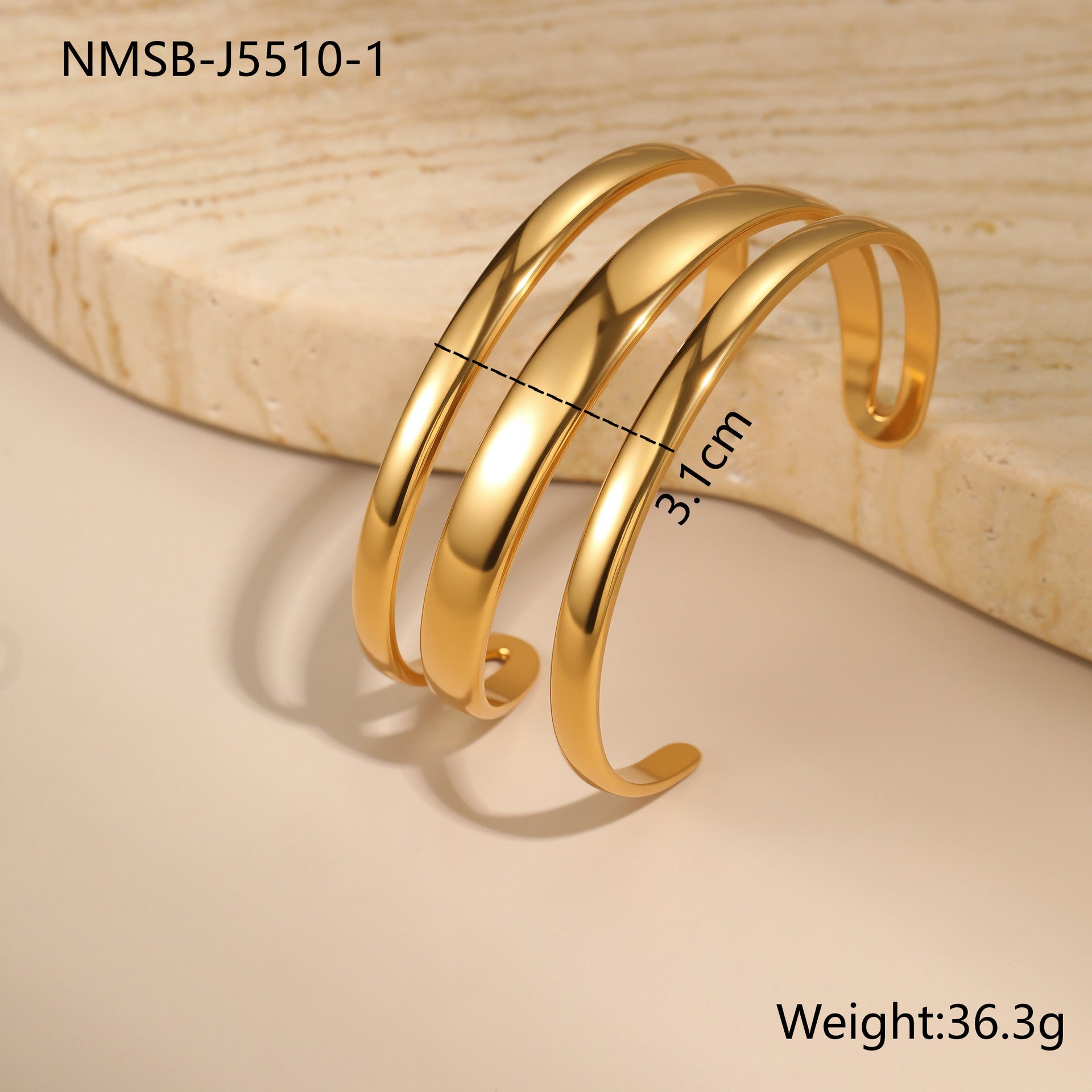 Stainless Steel Simple Opening Bracelet – Minimalist Adjustable Bangle for Women