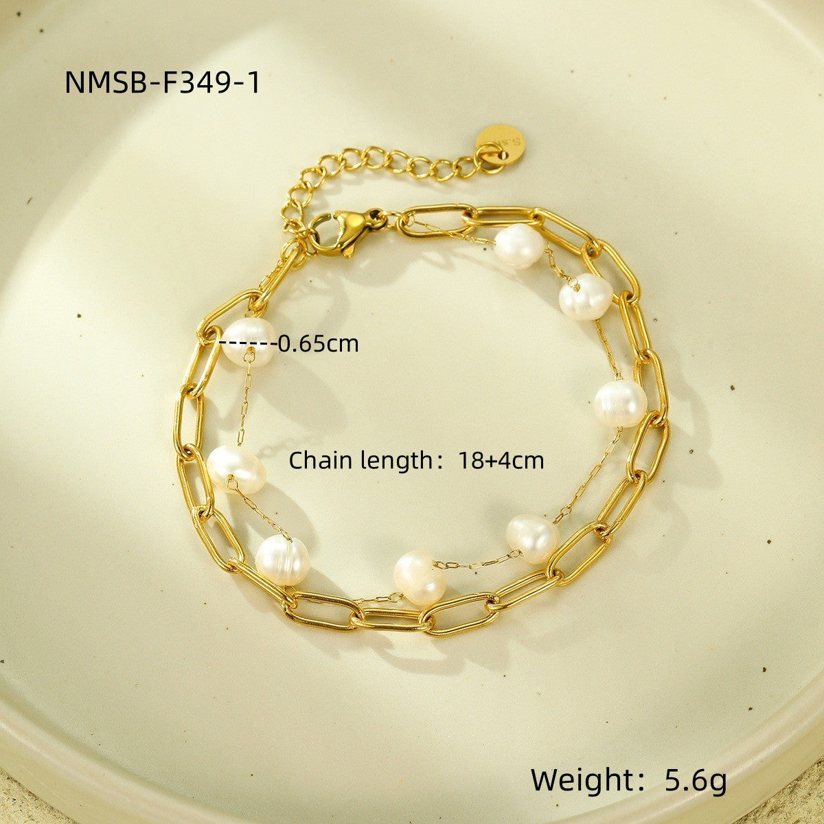 Natural Stone Freshwater Pearl Stainless Steel Bracelet