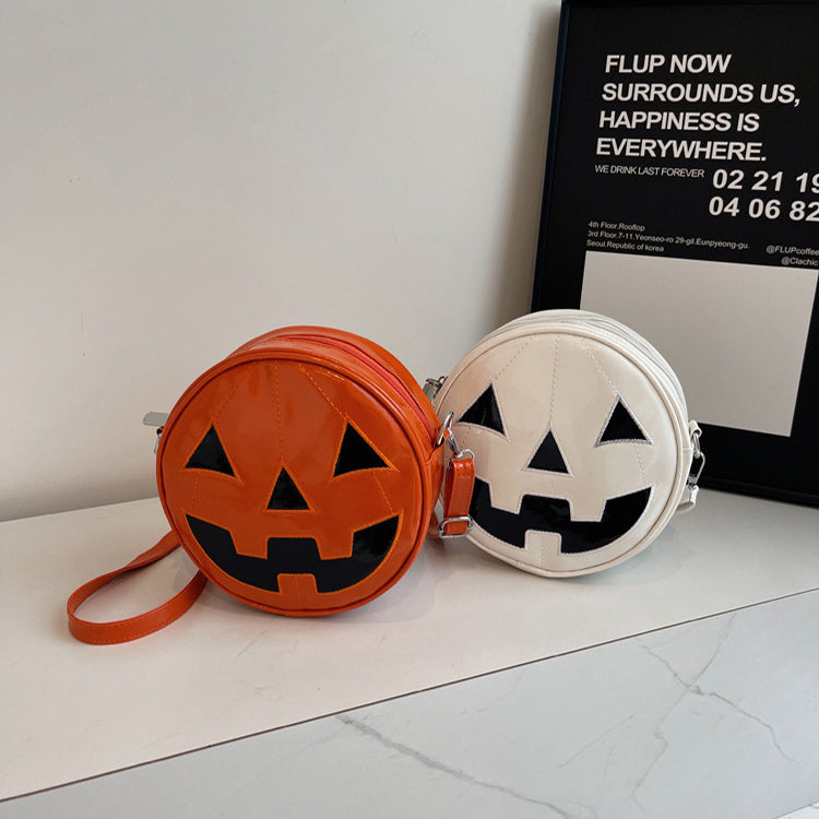 Halloween Pumpkin Crossbody Bag | Cute Round Shoulder Messenger Bag for Women & Girls