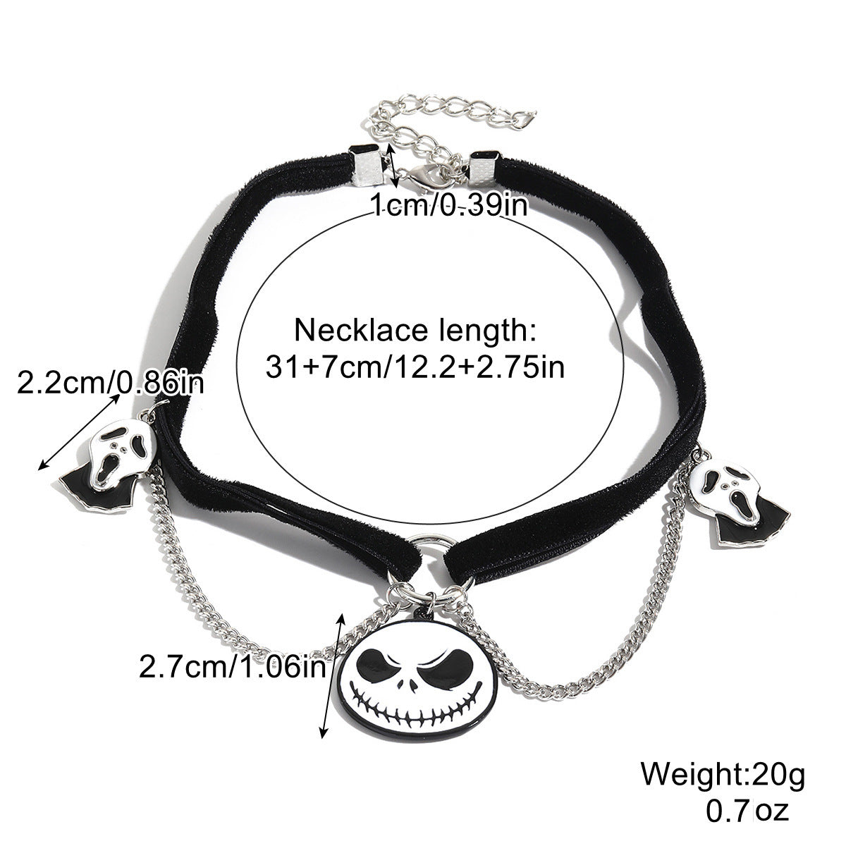 Halloween Necklace – Bat, Ghost, Skull, Pumpkin & Spider Pendant Accessories
