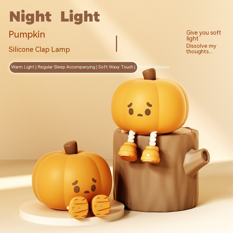 Pumpkin Silicone Night Lamp | Cute Halloween Pat Lamp & Ambient Light