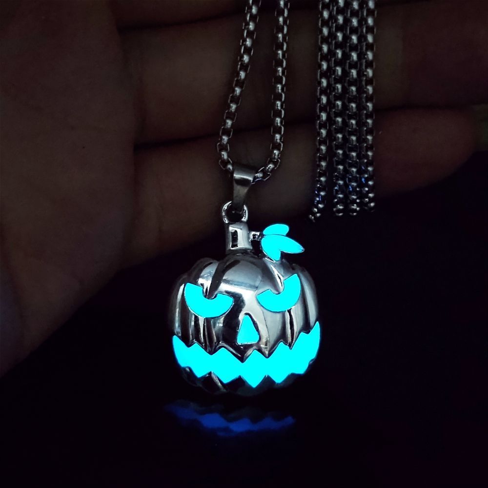 Halloween Luminous Pumpkin Necklace | Glowing Ghost Pendant Fashion Jewelry Gift