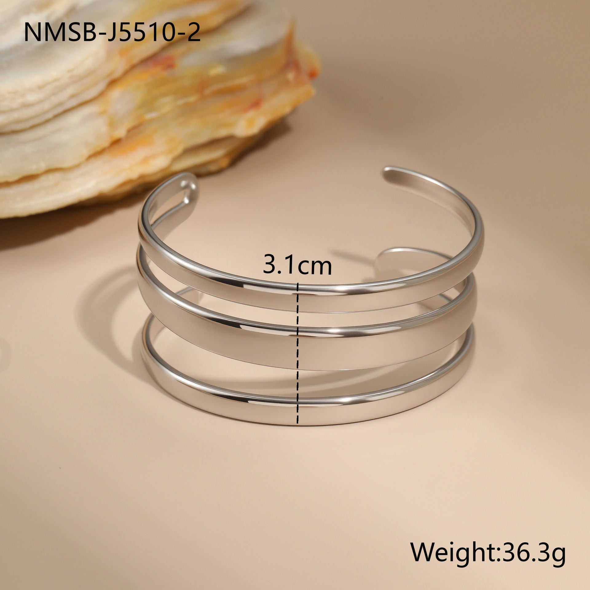 Stainless Steel Simple Opening Bracelet – Minimalist Adjustable Bangle for Women