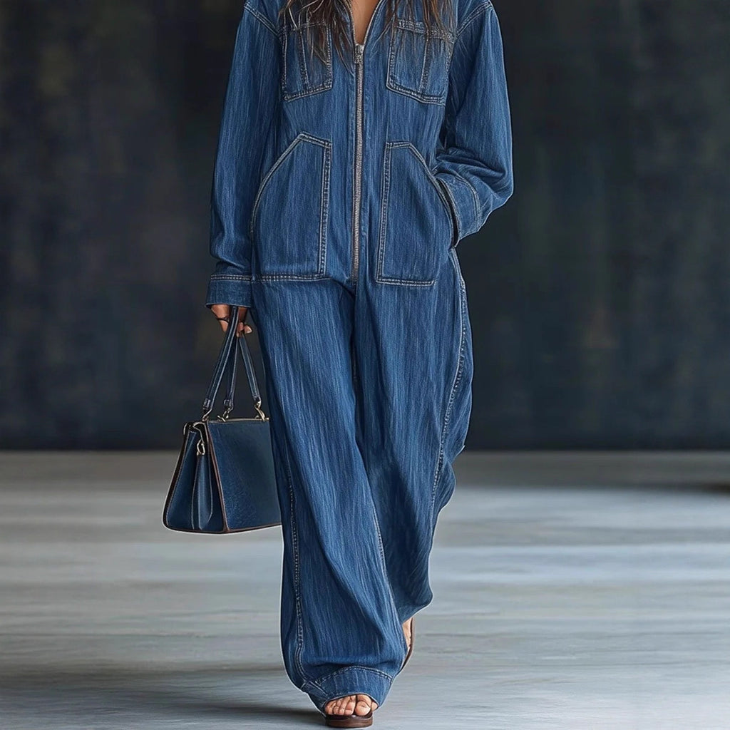 Women’s Hooded Overall Jeans – European & American Style